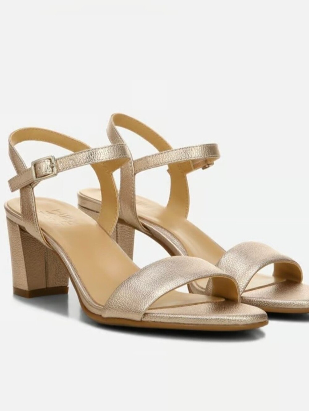 Naturalizer Sandal Metallic Gold Tone Heels Like New - Picture 4 of 4